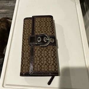 Coach tri fold wallet w/ checkbook insert